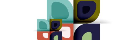 Soyut yuvarlak şekiller ve gölge efektleri tekrarlanan vektör modern geometrik arkaplan kümesi