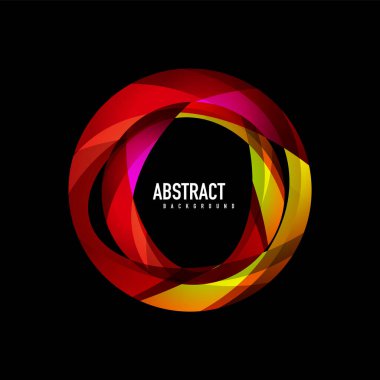 Geometrik logo şablonu, metin ile akan dalgalar