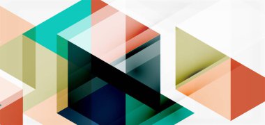 Geometrik soyut arkaplan, mozaik üçgen ve altıgen şekiller. İş veya teknoloji sunumu, İnternet posteri veya web broşürü kapağı, duvar kağıdı için modaya uygun soyut düzen şablonu