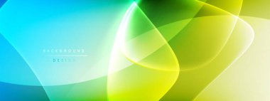 Vektör soyut arkaplan - sıvı kabarcıklar, gölgeler ve ışık efektleri ile sıvı gradyan şekiller. Metin için parlak tasarım şablonu