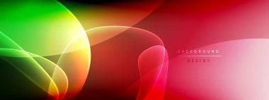 Vektör soyut arkaplan - sıvı kabarcıklar, gölgeler ve ışık efektleri ile sıvı gradyan şekiller. Metin için parlak tasarım şablonu