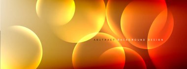 Vektör soyut arka plan sıvı baloncuk daireleri, gölgeler ve ışık efektleri ile sıvı gradyan. Metin için parlak tasarım şablonları