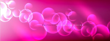 Vektör soyut arka plan sıvı baloncuk daireleri, gölgeler ve ışık efektleri ile sıvı gradyan. Metin için parlak tasarım şablonları