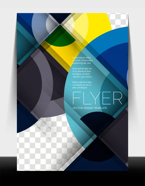 A4 flyer annual report circle design, vector background print template — 스톡 벡터