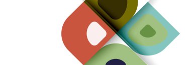 Soyut yuvarlak şekiller ve gölge efektleri tekrarlanan vektör modern geometrik arkaplan kümesi