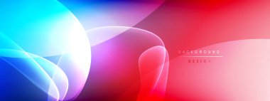 Vektör soyut arkaplan - sıvı kabarcıklar, gölgeler ve ışık efektleri ile sıvı gradyan şekiller. Metin için parlak tasarım şablonu