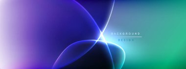 Vektör soyut arkaplan - sıvı kabarcıklar, gölgeler ve ışık efektleri ile sıvı gradyan şekiller. Metin için parlak tasarım şablonu