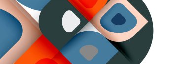 Soyut yuvarlak şekiller ve gölge efektleri tekrarlanan vektör modern geometrik arkaplan kümesi