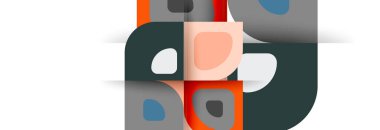 Soyut yuvarlak şekiller ve gölge efektleri tekrarlanan vektör modern geometrik arkaplan kümesi