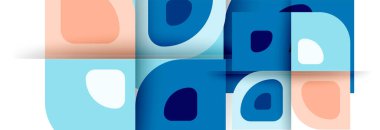 Soyut yuvarlak şekiller ve gölge efektleri tekrarlanan vektör modern geometrik arkaplan kümesi