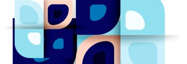 Soyut yuvarlak şekiller ve gölge efektleri tekrarlanan vektör modern geometrik arkaplan kümesi