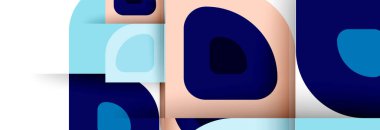 Soyut yuvarlak şekiller ve gölge efektleri tekrarlanan vektör modern geometrik arkaplan kümesi