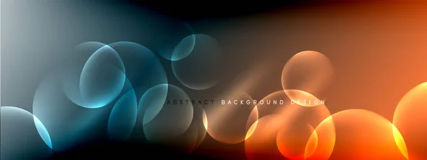 Vector abstract background liquid bubble circles on fluid gradient with shadows and light effects. Shiny design templates for text — Stock Vector