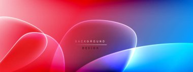 Vektör soyut arkaplan - sıvı kabarcıklar, gölgeler ve ışık efektleri ile sıvı gradyan şekiller. Metin için parlak tasarım şablonu