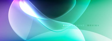 Vektör soyut arkaplan - sıvı kabarcıklar, gölgeler ve ışık efektleri ile sıvı gradyan şekiller. Metin için parlak tasarım şablonu