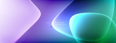 Vektör soyut arkaplan - sıvı kabarcıklar, gölgeler ve ışık efektleri ile sıvı gradyan şekiller. Metin için parlak tasarım şablonu