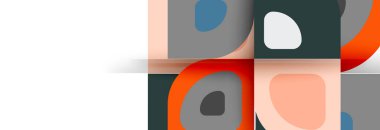 Soyut yuvarlak şekiller ve gölge efektleri tekrarlanan vektör modern geometrik arkaplan kümesi