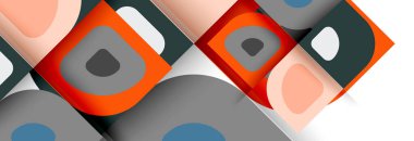 Soyut yuvarlak şekiller ve gölge efektleri tekrarlanan vektör modern geometrik arkaplan kümesi