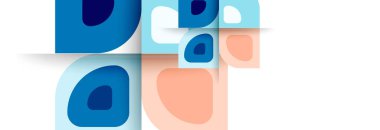 Soyut yuvarlak şekiller ve gölge efektleri tekrarlanan vektör modern geometrik arkaplan kümesi