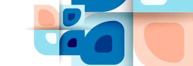 Soyut yuvarlak şekiller ve gölge efektleri tekrarlanan vektör modern geometrik arkaplan kümesi