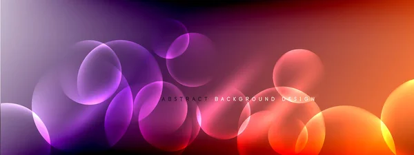 Vector abstracto fondo círculos de burbujas líquidas en gradiente de fluido con sombras y efectos de luz. Plantillas de diseño brillante para texto — Vector de stock