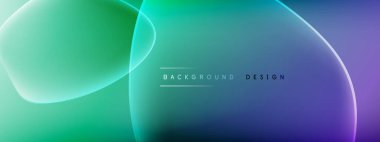 Vektör soyut arkaplan - sıvı kabarcıklar, gölgeler ve ışık efektleri ile sıvı gradyan şekiller. Metin için parlak tasarım şablonu