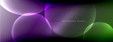 Vektör soyut arka plan sıvı baloncuk daireleri, gölgeler ve ışık efektleri ile sıvı gradyan. Metin için parlak tasarım şablonları