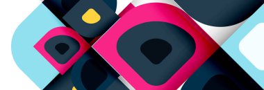 Soyut yuvarlak şekiller ve gölge efektleri tekrarlanan vektör modern geometrik arkaplan kümesi