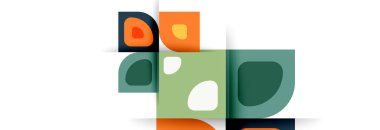 Soyut yuvarlak şekiller ve gölge efektleri tekrarlanan vektör modern geometrik arkaplan kümesi