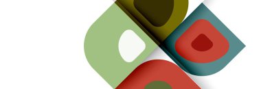 Soyut yuvarlak şekiller ve gölge efektleri tekrarlanan vektör modern geometrik arkaplan kümesi