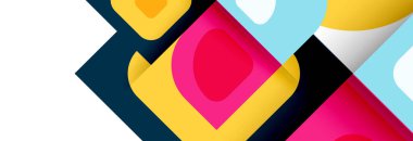 Soyut yuvarlak şekiller ve gölge efektleri tekrarlanan vektör modern geometrik arkaplan kümesi