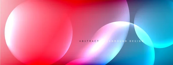 Vector abstracto fondo círculos de burbujas líquidas en gradiente de fluido con sombras y efectos de luz. Plantillas de diseño brillante para texto — Vector de stock