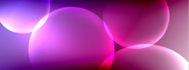Vektör soyut arka plan sıvı baloncuk daireleri, gölgeler ve ışık efektleri ile sıvı gradyan. Metin için parlak tasarım şablonları