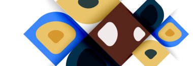 Soyut yuvarlak şekiller ve gölge efektleri tekrarlanan vektör modern geometrik arkaplan kümesi