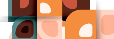 Soyut yuvarlak şekiller ve gölge efektleri tekrarlanan vektör modern geometrik arkaplan kümesi