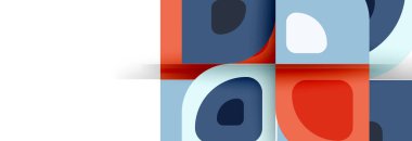 Soyut yuvarlak şekiller ve gölge efektleri tekrarlanan vektör modern geometrik arkaplan kümesi