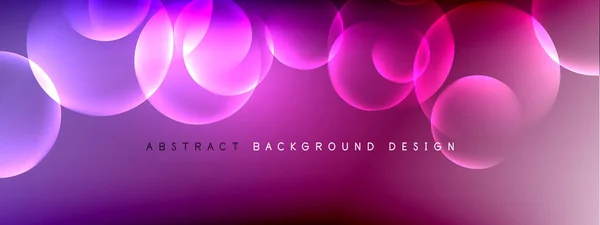 Vector abstract background liquid bubble circles on fluid gradient with shadows and light effects. Shiny design templates for text — Stock Vector