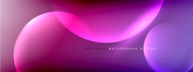 Vektör soyut arka plan sıvı baloncuk daireleri, gölgeler ve ışık efektleri ile sıvı gradyan. Metin için parlak tasarım şablonları