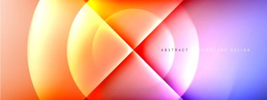 Vektör soyut arkaplan - gölgeler ve ışık efektleri ile sıvı gradyanı üzerinde daire ve çapraz çapraz. Metin için tekno ya da ticari parlak tasarım şablonları
