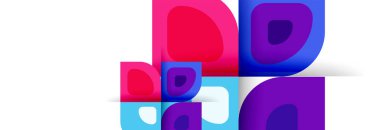 Soyut yuvarlak şekiller ve gölge efektleri tekrarlanan vektör modern geometrik arkaplan kümesi