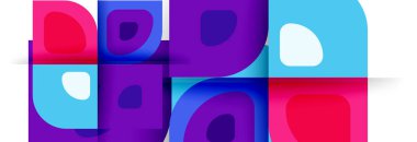 Soyut yuvarlak şekiller ve gölge efektleri tekrarlanan vektör modern geometrik arkaplan kümesi