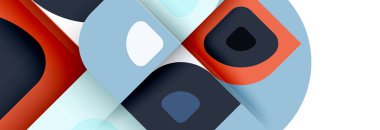 Soyut yuvarlak şekiller ve gölge efektleri tekrarlanan vektör modern geometrik arkaplan kümesi