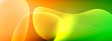 Vektör soyut arkaplan - sıvı kabarcıklar, gölgeler ve ışık efektleri ile sıvı gradyan şekiller. Metin için parlak tasarım şablonu