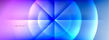 Vektör soyut arkaplan - gölgeler ve ışık efektleri ile sıvı gradyanı üzerinde daire ve çapraz çapraz. Metin için tekno ya da ticari parlak tasarım şablonları