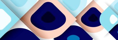 Soyut yuvarlak şekiller ve gölge efektleri tekrarlanan vektör modern geometrik arkaplan kümesi