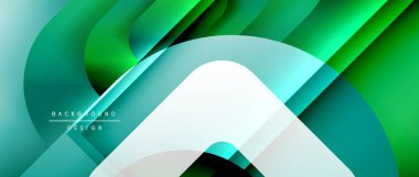 Çizgiler ve modern formlarla vektör geometrik arkaplan. Soyut yuvarlak şekiller, gölge ve ışık efektleri ile akışkan eğimli