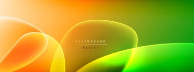 Vektör soyut arkaplan - sıvı kabarcıklar, gölgeler ve ışık efektleri ile sıvı gradyan şekiller. Metin için parlak tasarım şablonu