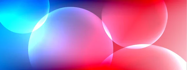 ベクトル抽象背景影と光の効果を持つ流体勾配上の液体バブル円。テキスト用の光沢のあるデザインテンプレート — ストックベクタ