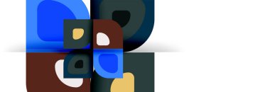 Soyut yuvarlak şekiller ve gölge efektleri tekrarlanan vektör modern geometrik arkaplan kümesi