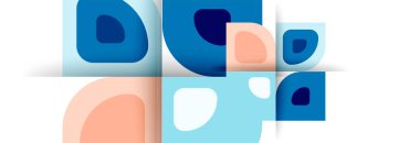 Soyut yuvarlak şekiller ve gölge efektleri tekrarlanan vektör modern geometrik arkaplan kümesi